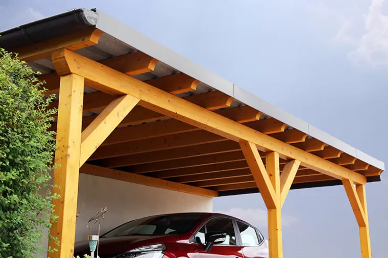 Carport en bois adossé avec couverture, Capbreton, SARL NICOLAS DIRIS